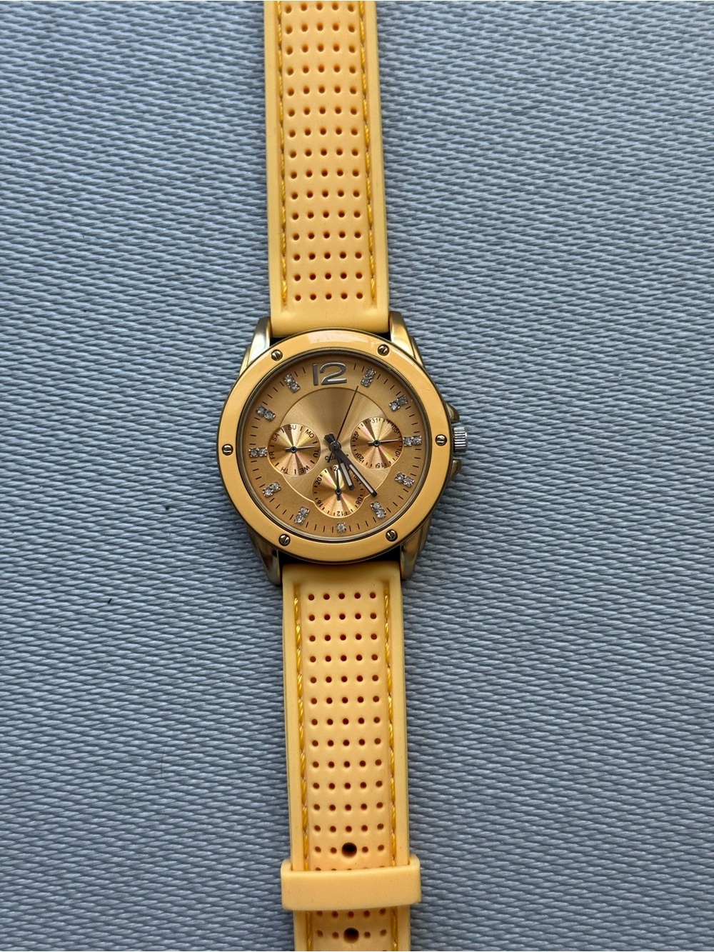 Women’s Yellow Silicone Strap Chronograph Watch